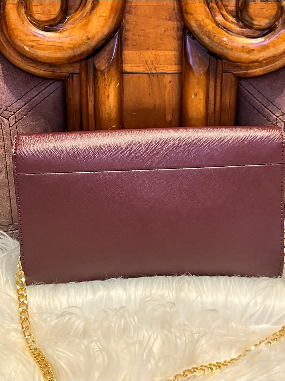 kate spade Burgundy clutch Crossbody bag chain can be  removable - Picture 7 of 13